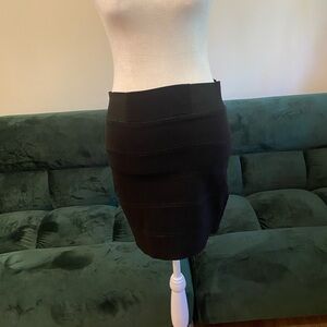 Black stretch bandage bodycon mini skirt